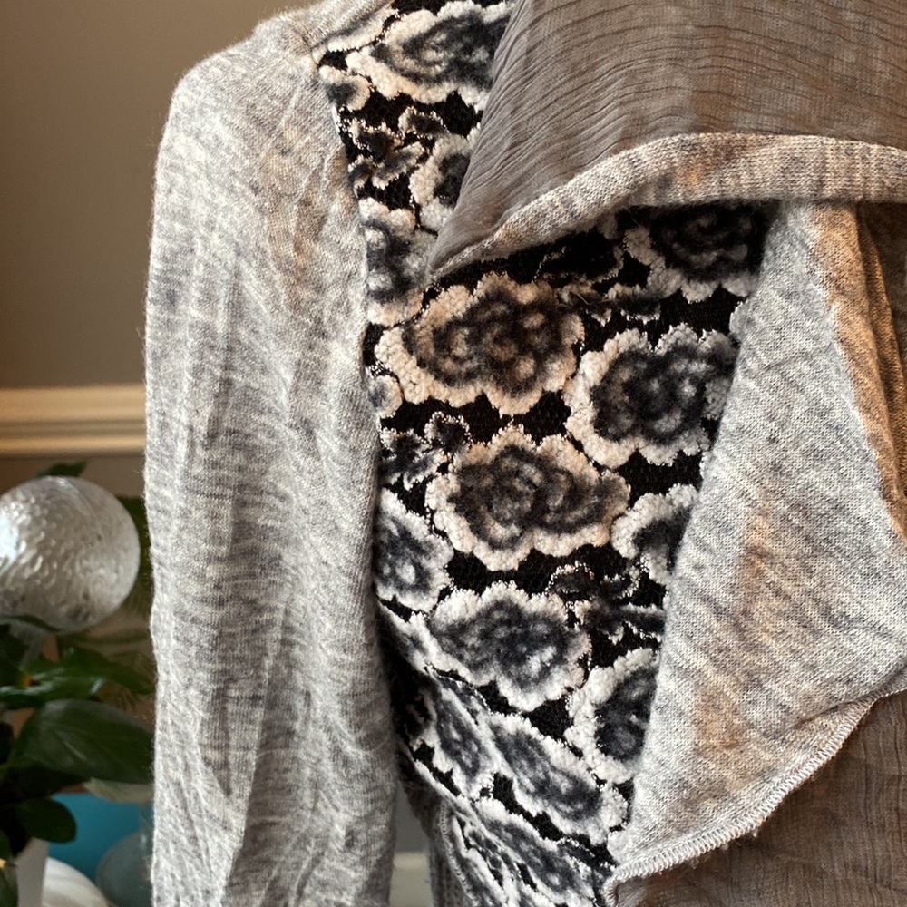 Multi Pattern, Gray On Gray Cardigan - image 2